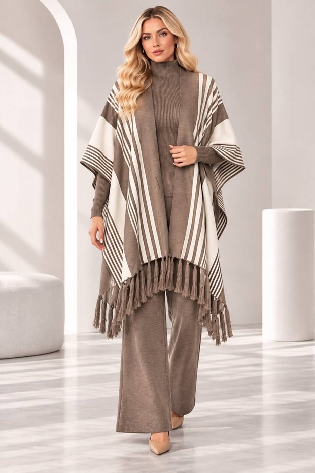 Women's 3-Piece Knitwear Set with Panthool and Blouse