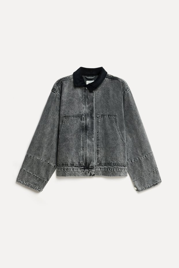 Women's Anthracite Oversize Trucker Jean Jacket