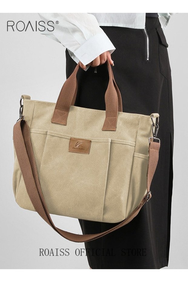 Women's Handbag Shopper Tote Bag Women's Canvas Satchel Handbags Shopping Shoulder Bag Casual Crossb