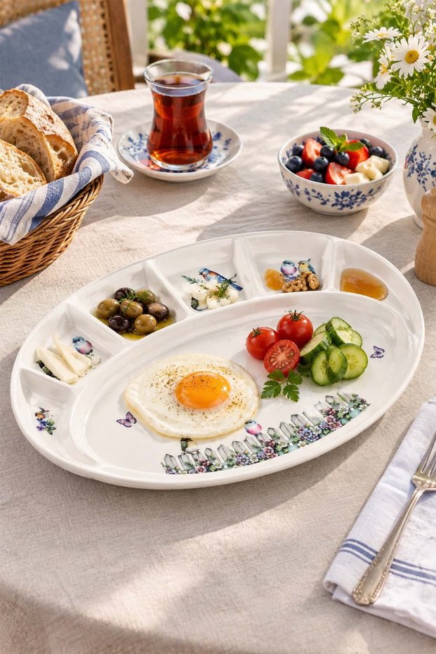 Sweet Dreams Porcelain Compartmentalized Breakfast Tray