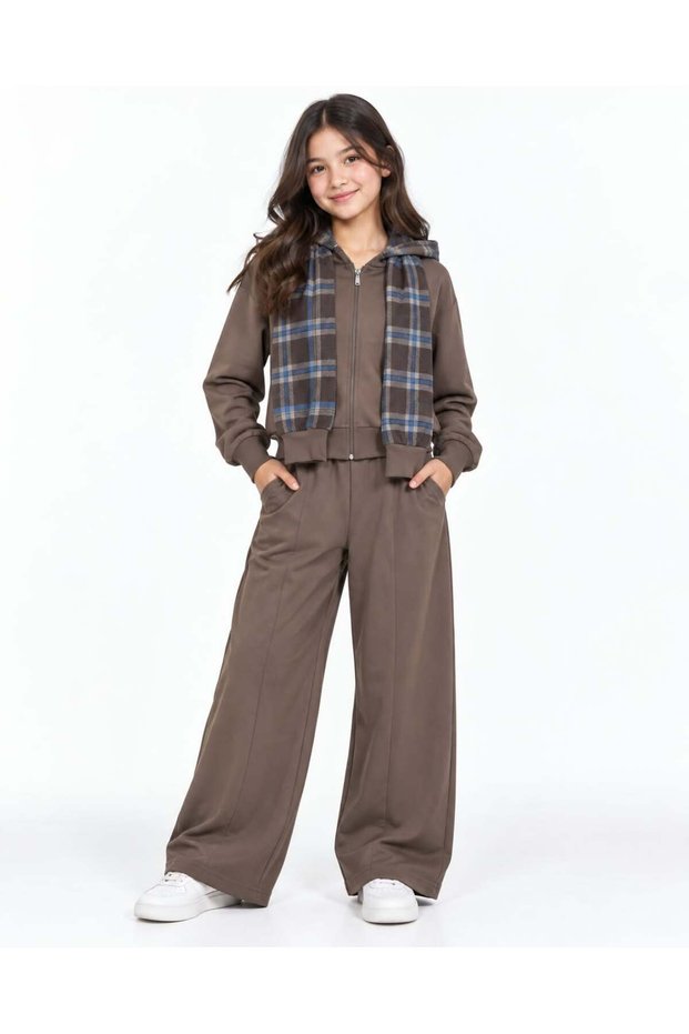 Girl's Plaid Detailed Style Suit 8858