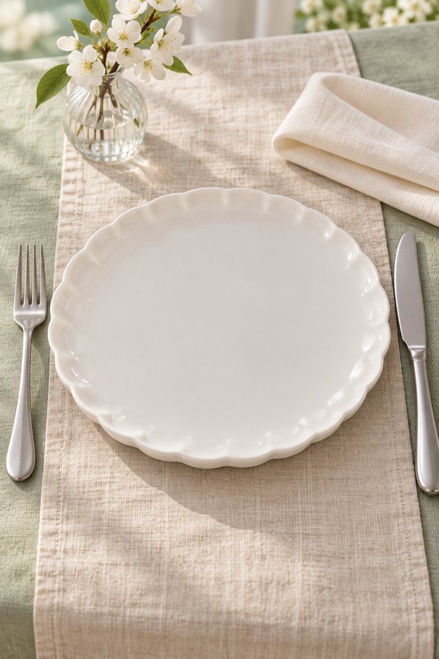 Habbe 2-Piece Plain Porcelain Serving Plate - Elegant and Stylish Design