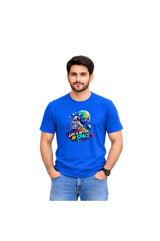 Men's Astronaut Space Cotton T-Shirt – Short Sleeve Casual Tee