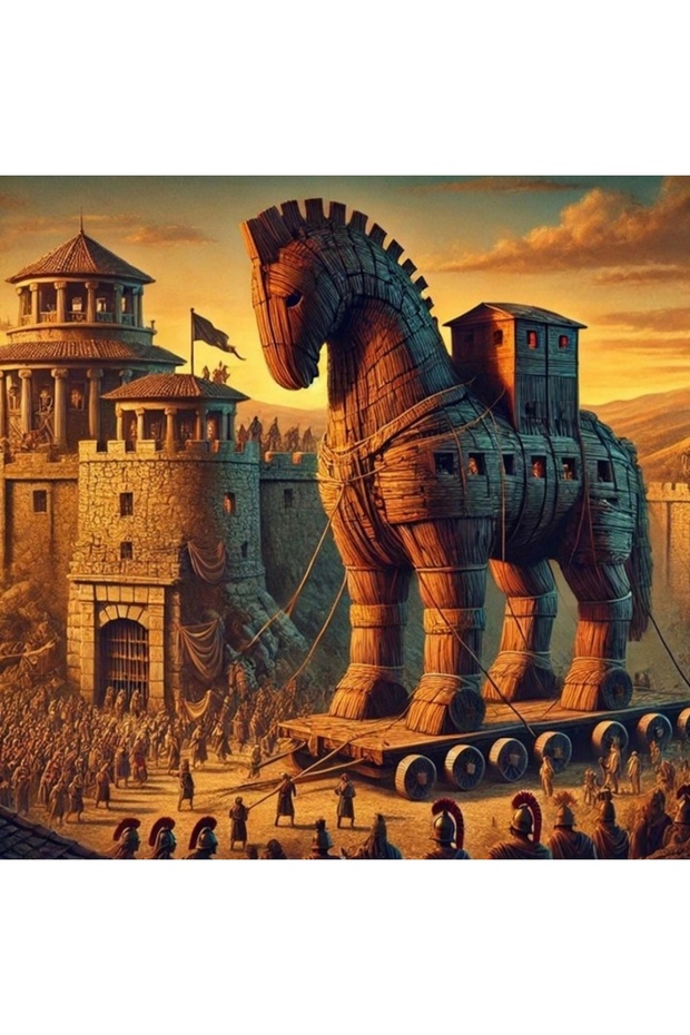 Diamond Painting Trojan Horse Beaded Tapestry Mosaic Puzzle Crystal Stone Board 30X30 Kit Full Set