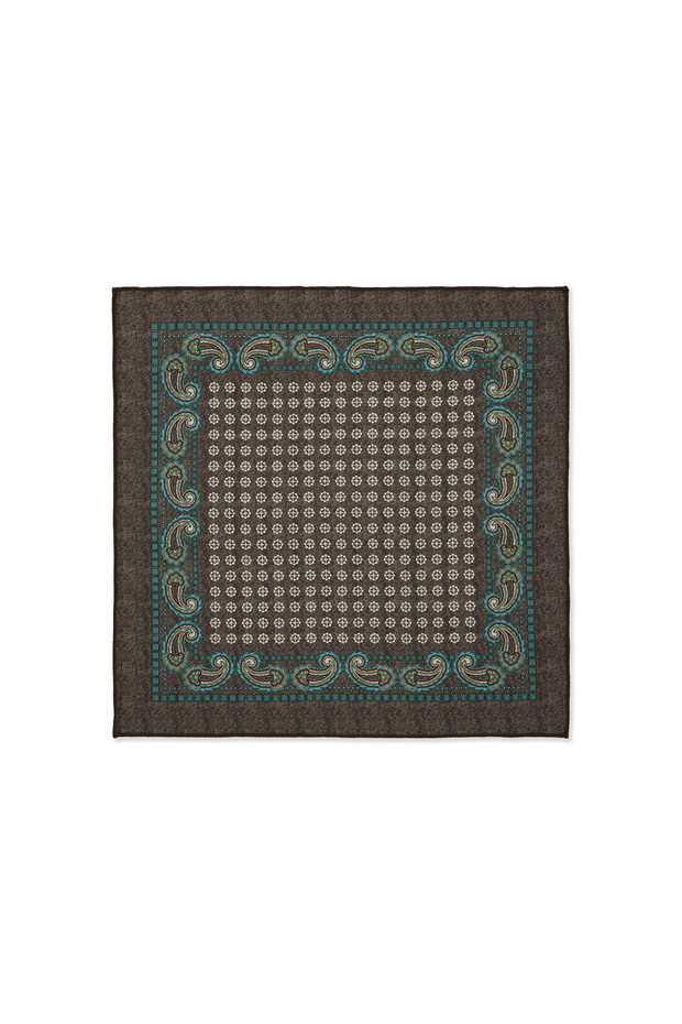 Green Patterned Classic Satin Pocket Handkerchief