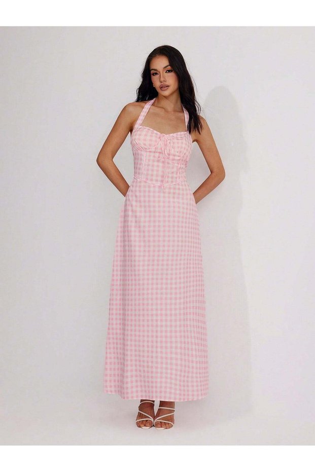 Rochie maxi, roz