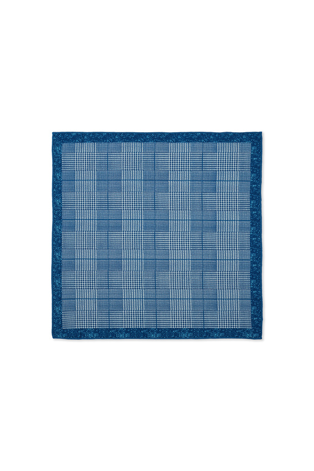 Navy Blue Patterned Classic Satin Pocket Handkerchief