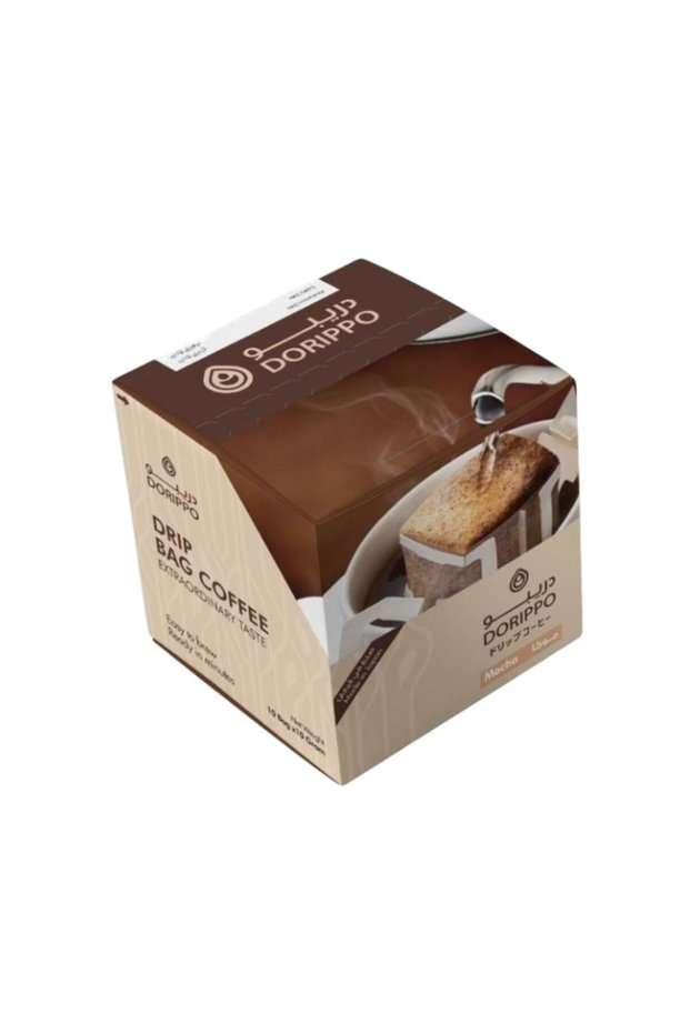 Mocha Drip Bag Coffee, Single-Serve Pour-Over, 10 Bags x 10g (100g), Made in Japan
