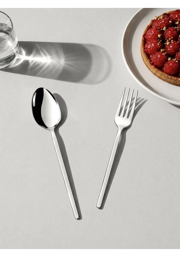 Alina 24 Piece Dinner Spoon - Dinner Fork Set Set for 12 People Stainless Steel