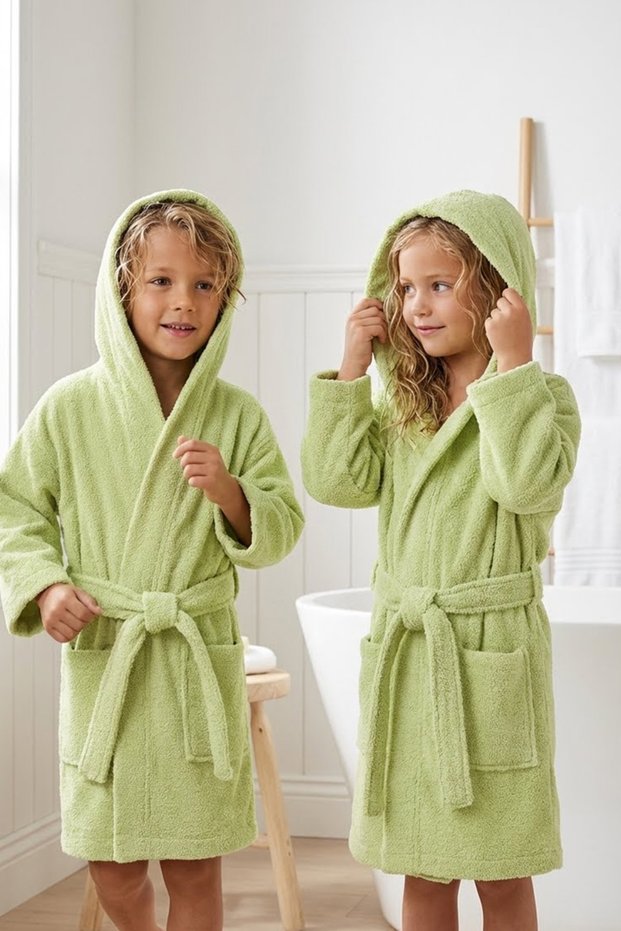 100% Cotton Hooded Children's Bathrobe
