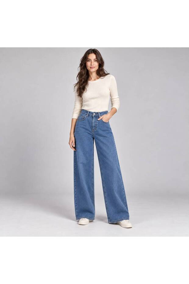 Women's Jean Look Tencel Trousers Mta4366