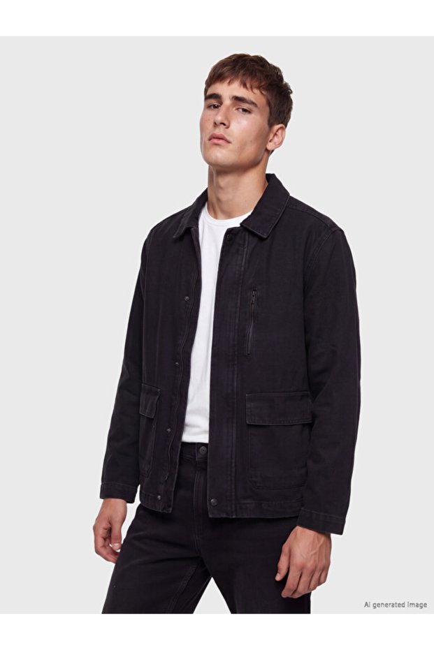 Esvab • Modern & Distinctive Loose Fit Men's Jean Coat