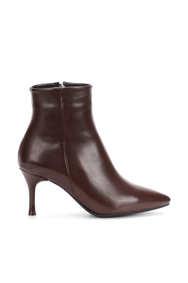 9 cm Heeled Pointed Toe Zippered Boots