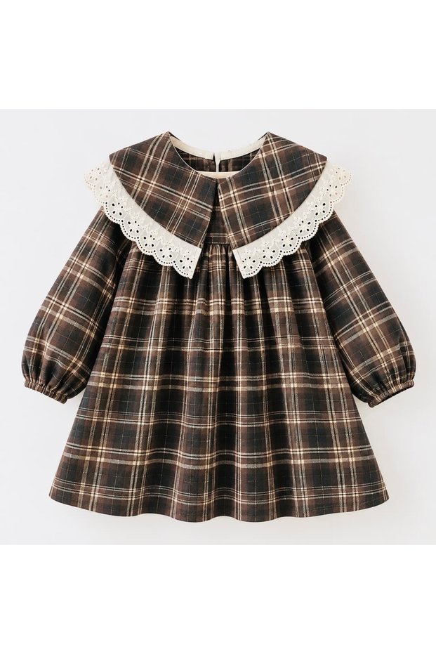 Girl's Collared Plaid Dress