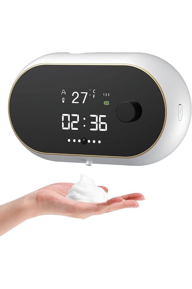 Automatic Foaming Soap Dispenser, Touchless, Wall Mount, Smart, Electric, Black