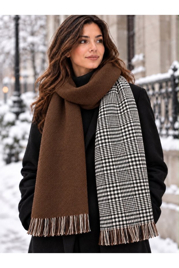 Winter Women's Thick Furry Warm Double-Sided Shawl Scarf Colors as Shown in the Image 70*200 cm