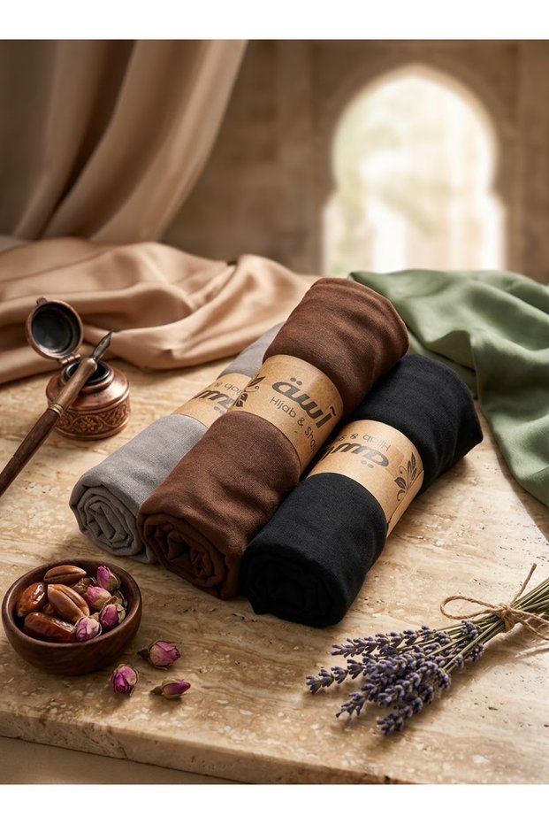 طرحه للراس ممشط جودة عاليه طقم مكون من 3 قطع