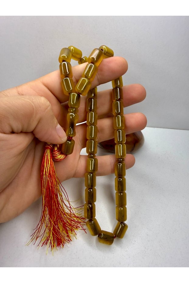 9.1/11.5 mm Almarey Ottoman Simile Shaved Ottoman Simile Stick Squeeze Amber Prayer Beads