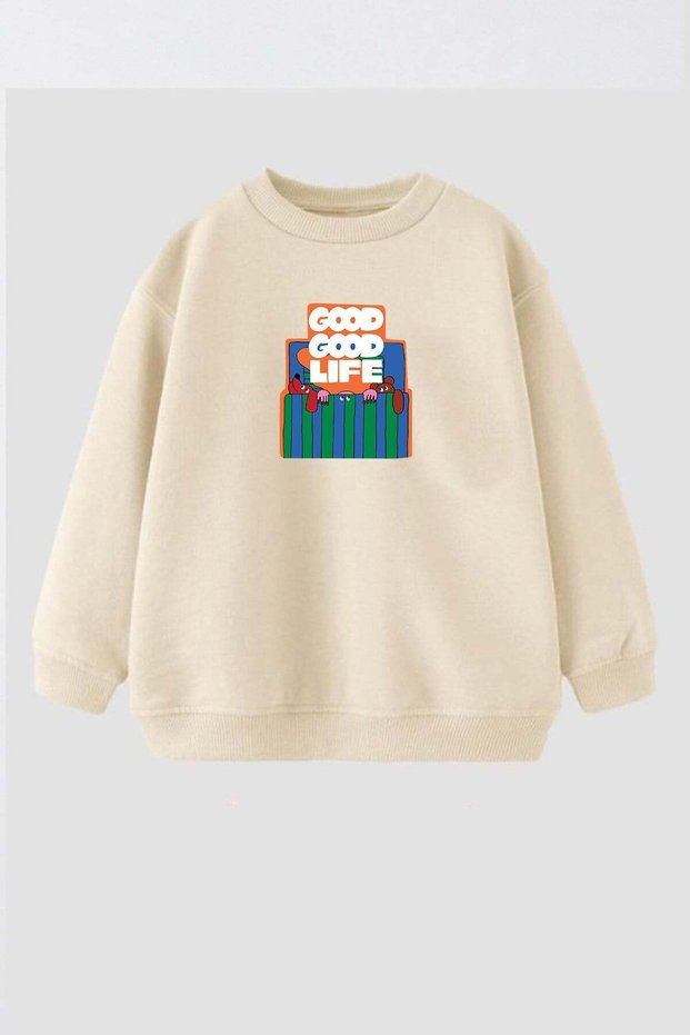 Unisex Kids' 3-Yarn Fabric Cotton Printed Sweatshirt