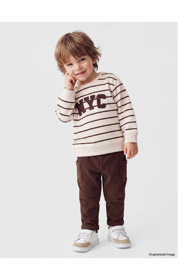 Lcw Baby Striped Nyc Printed Baby Boy Set