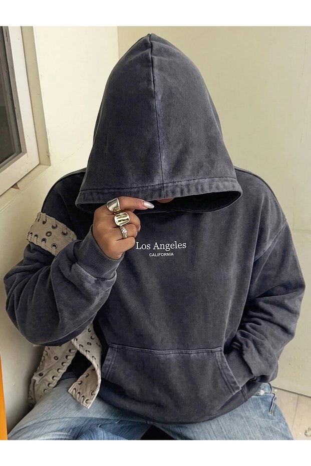 Large Size 3 Threaded Threaded Sweatshirt Multi-Colored Oversize Unisex Hoodie