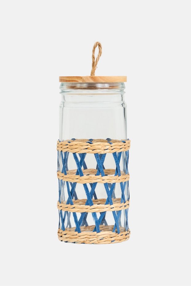 Glass Canister With Pinewood Lids 1300ml, Clear