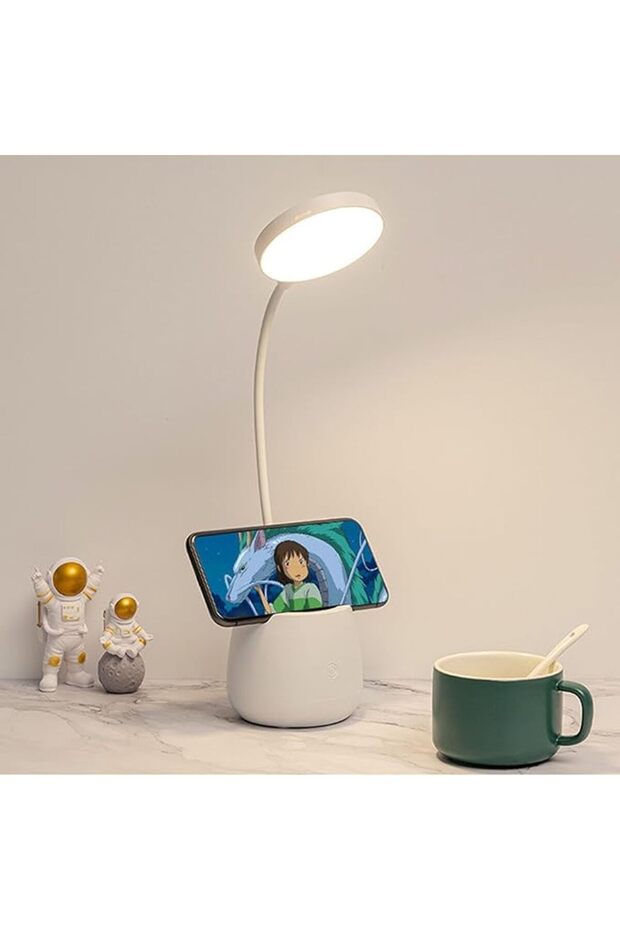 مصباح مكتب LED يعمل بمنفذ USB، مصباح بجانب السرير، ثلاثة درجات حرارة لونية، ذراع قابل للثني، ضوء محمول للمهام، مناسب