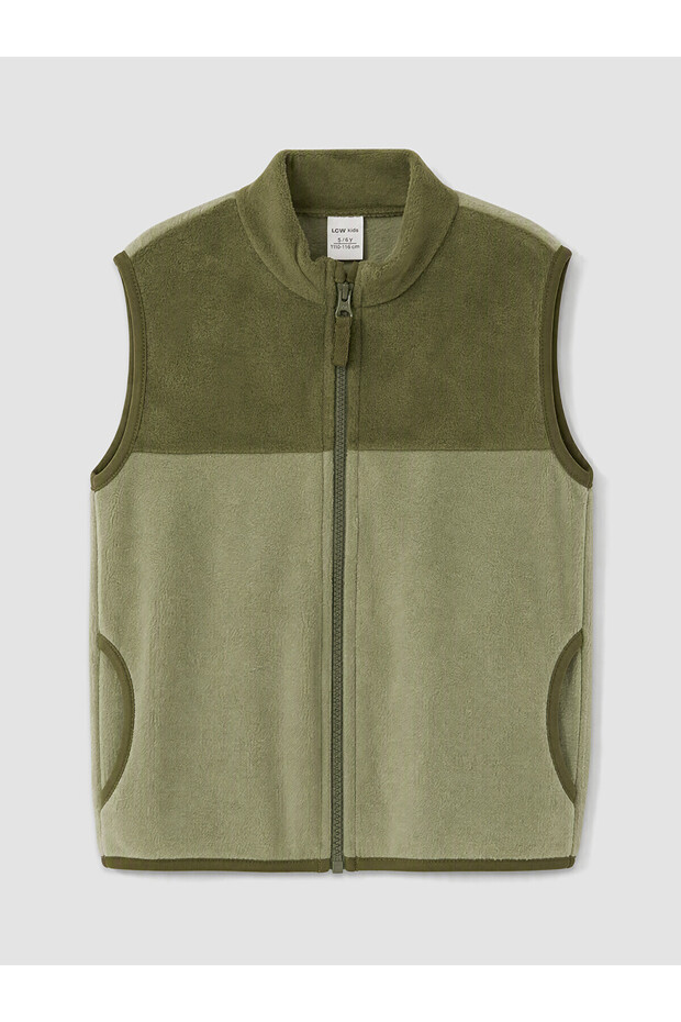Peak New Season Khaki Stand-Up Collar Boys' Vest