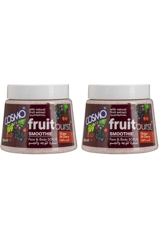 Cosmo Skin Care Fruit Burst Grape & Cherry Fruit Face & Body Scrub 500ml Pack Of 2 | Antioxidant & Ph Balancing Smooth, Bright Skin | Fresh Fruity Scent | Scrubs For Face & Body | For Men & Women