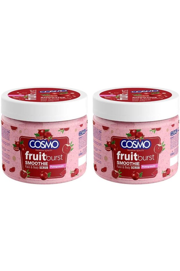 Cosmo Premium Skin Care Fruit Burst Pomegranate Face & Body Scrub 2 Pack X 500ml | Antioxidant Brightening For Tan Removal & Youthful Glow | Scrubs For Face & Body | For Men & Women