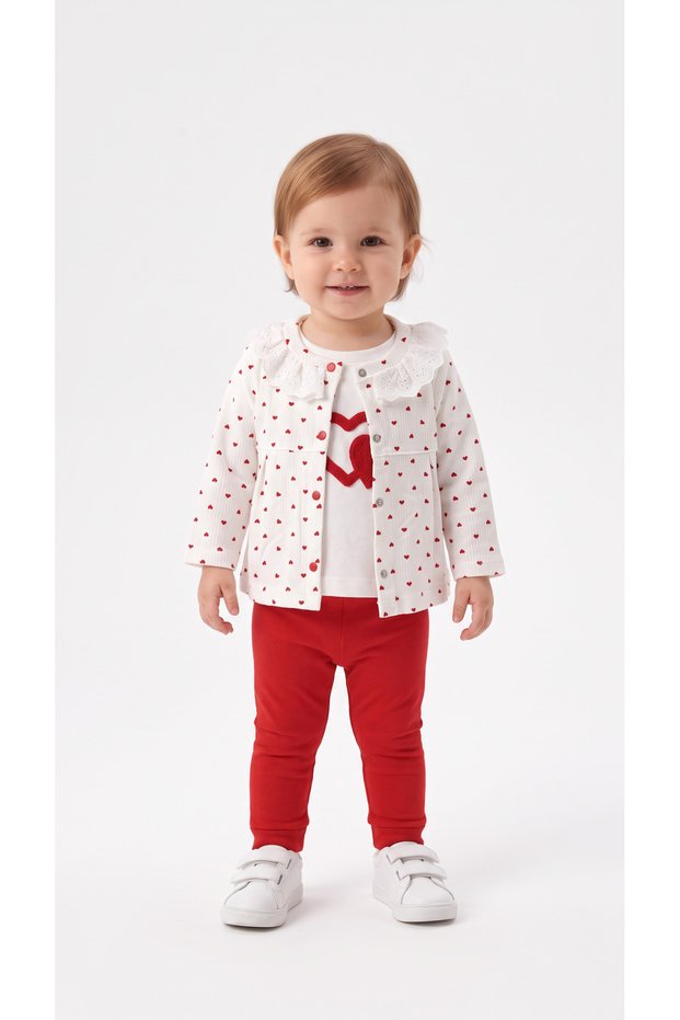 Hearted Triple Baby Girl Set