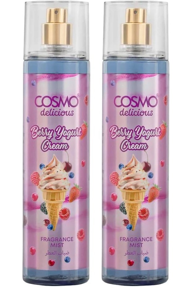 Cosmo Delicious Berry Yogurt Cream Body Mist 250ml Pack Of 2 | Long Lasting Fragrance Mist For Men & Women | Sweet & Creamy Fruity Scent With Mixed Berries & Vanilla Cream | Perfume Spray | Body Spray