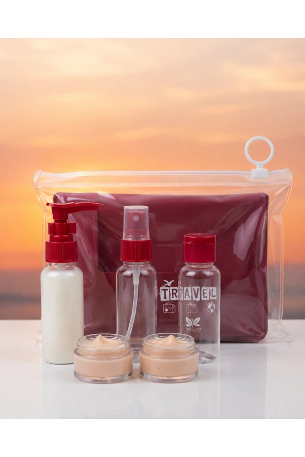 30 ml 5-Piece Travel Cosmetic Bottle Set – Leak-Proof Transparent Care Containers