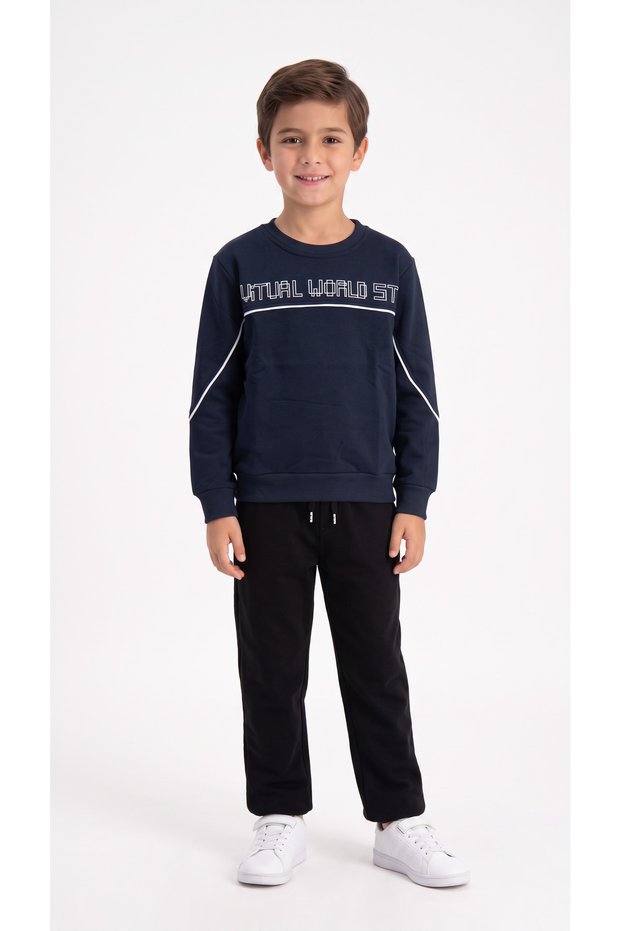 World Printed Boys' Sweatshirt