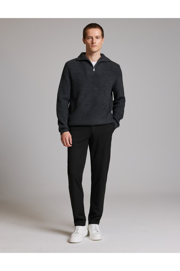 Black Slim Fit Fabric Trousers 50327899-Vr046