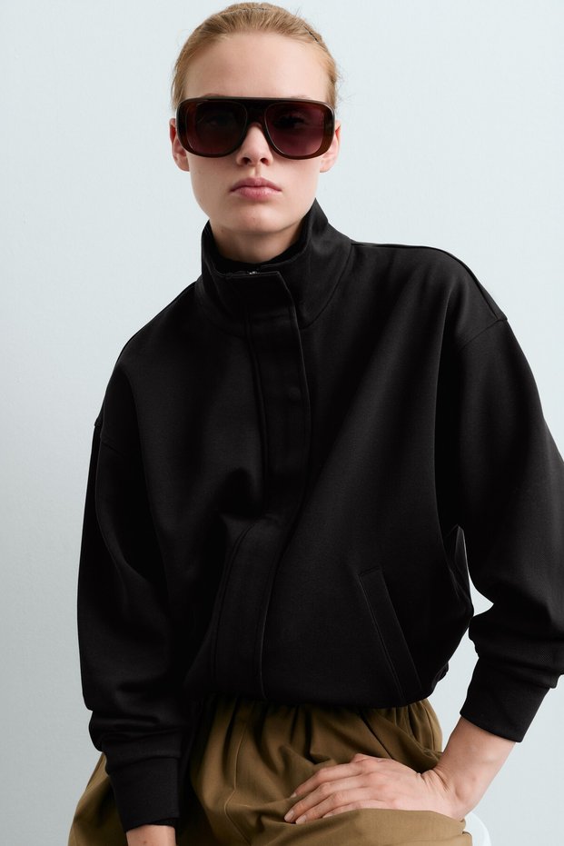 Piqué jacket with cotton