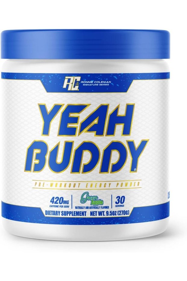 Ronnie Coleman Yeah Buddy Pre-Workout, Green Apple Flavour, 30 Servings (270 g) Extreme Energy, Focus & Endurance