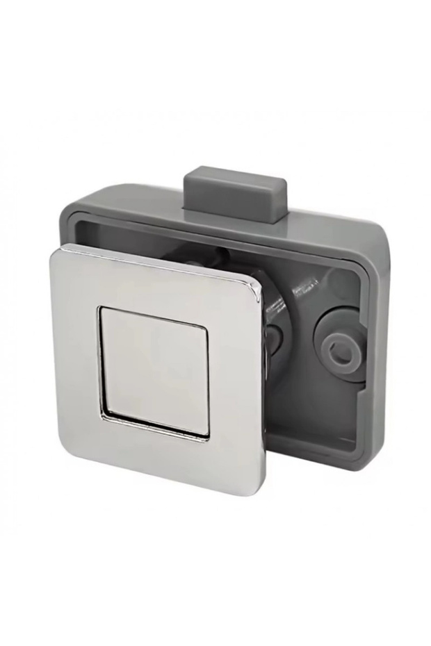 Metal Chrome Square Push-To-Open Lock