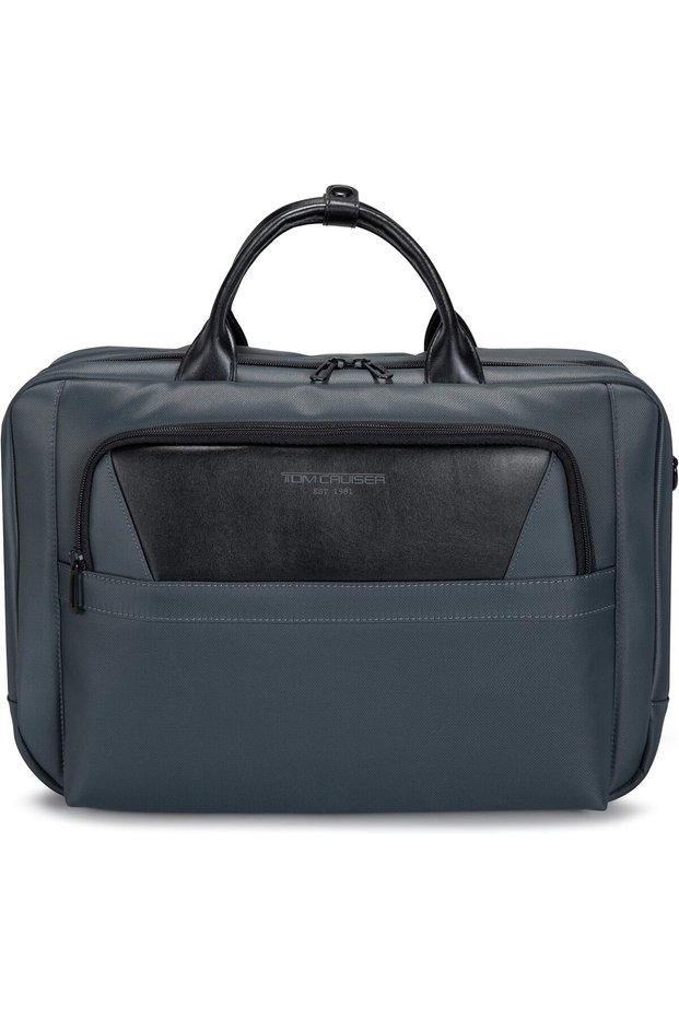 Business Laptop Bag for Laptop & Tablet, Waterproof 210D Polyester Work & Travel Bag with Dual Compartments, Front Zip Pocket, Shoulder Strap, Trolley Strap, 2-Year