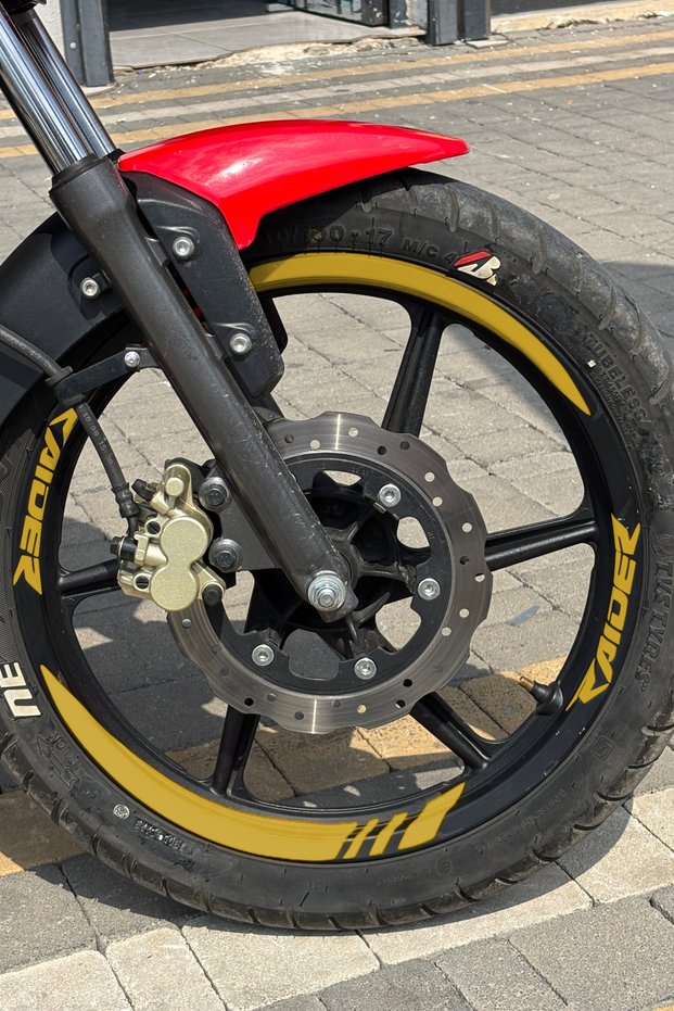 Thick-Cut Wheel Rim Strip with Raider Writing for Tvs Raider 125 (Front-Rear-Right-Left)