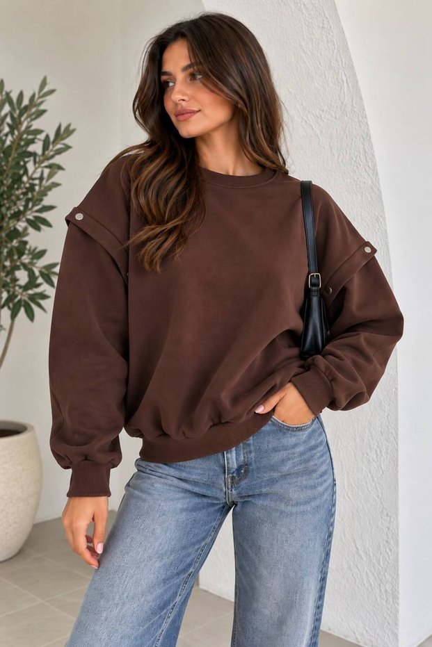 Women's Draped Relaxed Fit Sweatshirt
