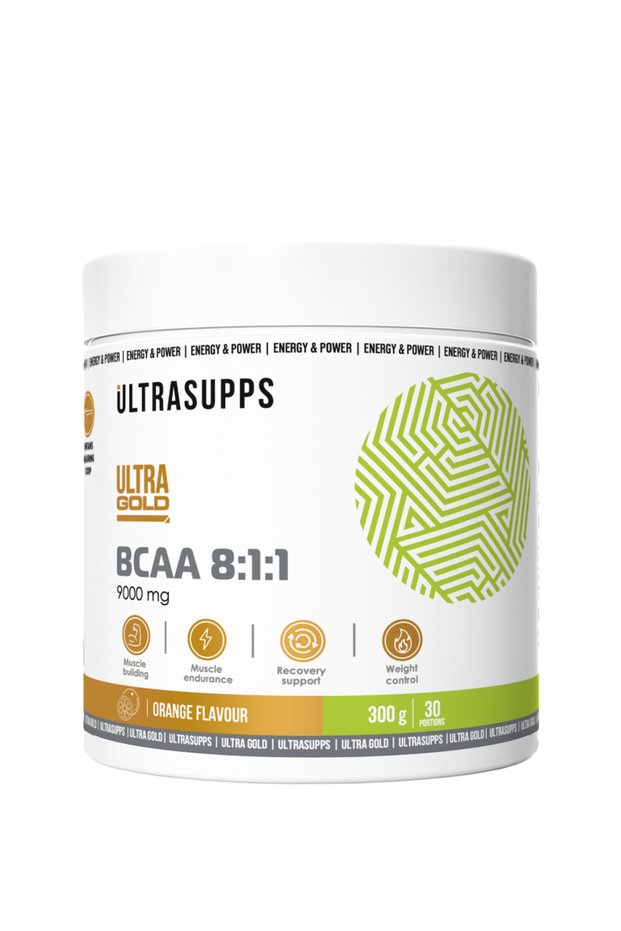 Ultra Gold BCAA 8:1:1, Orange Flavor, 300 g Powder
