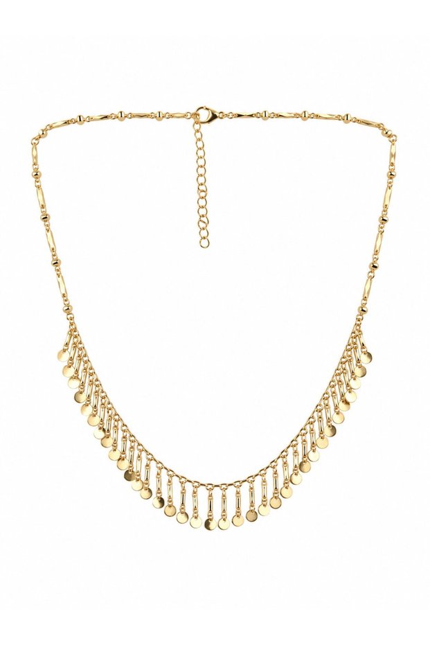 Sequin Row Gold Ring Necklace