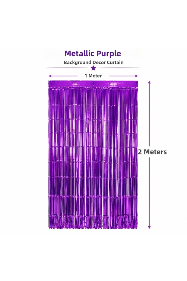 Purple Metalized Party Curtain 100X200 cm – Door and Background Curtain