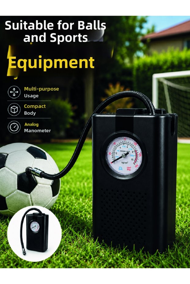 Multi-Purpose Portable Air Pump Vehicle Bicycle Ball Tire Inflator Pump -