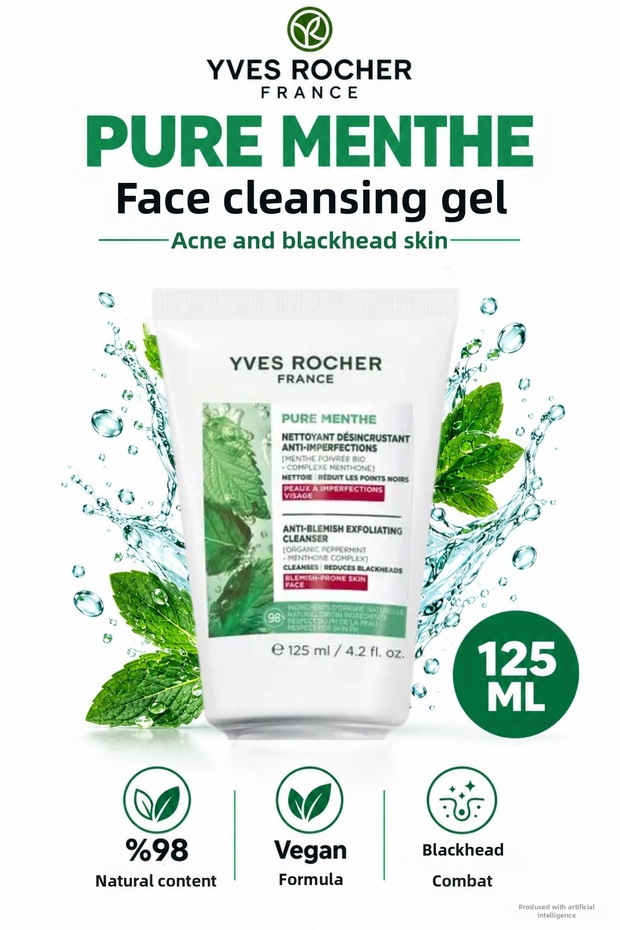 Anti-Blackhead 3-in-1 Exfoliating Facial Wash Gel 125 ml - Combination, Oily and Prone to Blemishes Skin