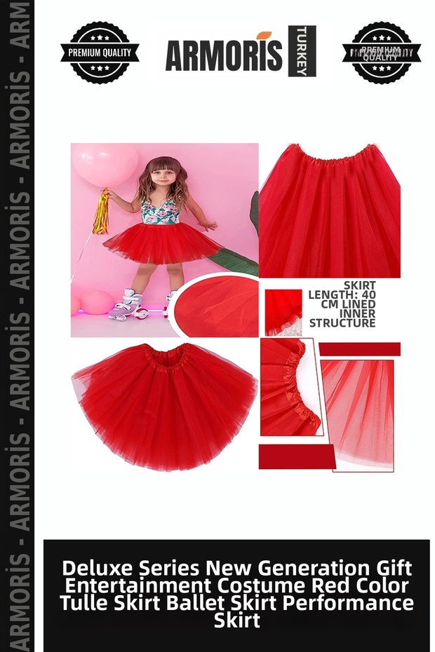 Delux Series Newborn Gift Entertainment Outfit Red Color Tutu Skirt Ballet Skirt Show Skirt