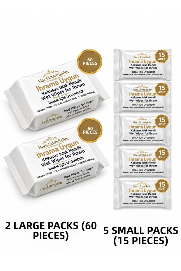 Ihram Set for Hajj and Umrah, Suitable for Odorless Wet Wipes (7 Pieces)