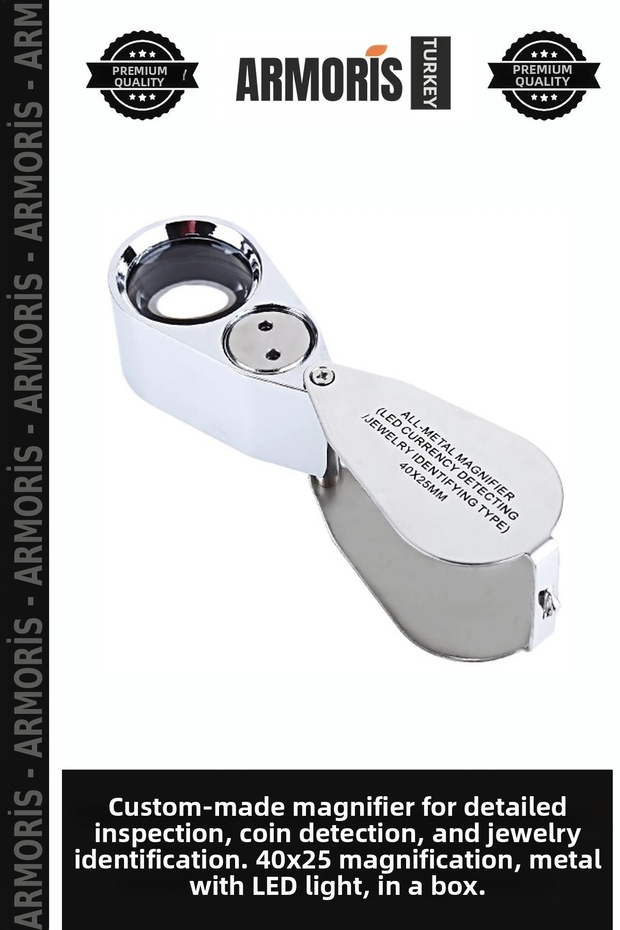 Special Production Small Detail Inspection Tool Nikula- Special Boxed Metal Illuminated Magnifier 40X25 for Inspection, Control