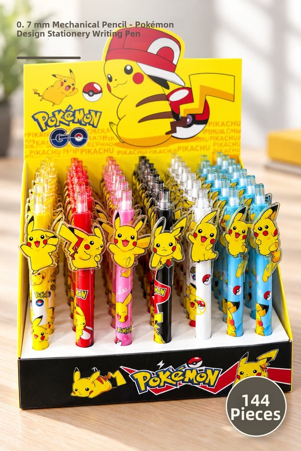 144 pieces 0.7 nib pen - pokemon design stationery writing pen, mechanical pencil synonym search